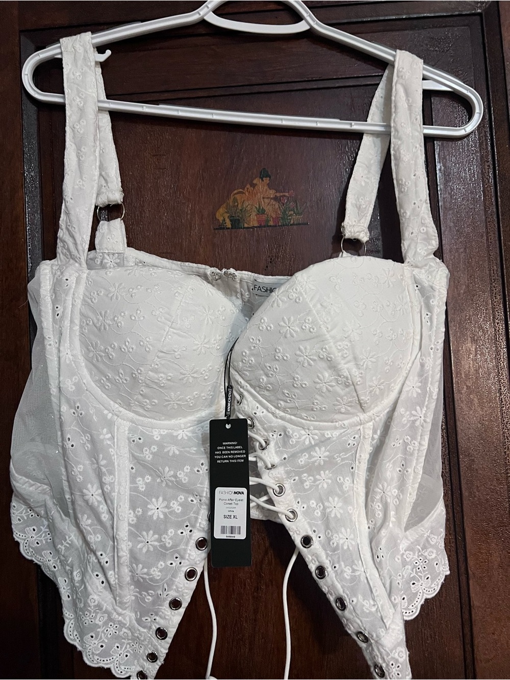 White Eyelet Lace Corset Bralette - Women Intimates